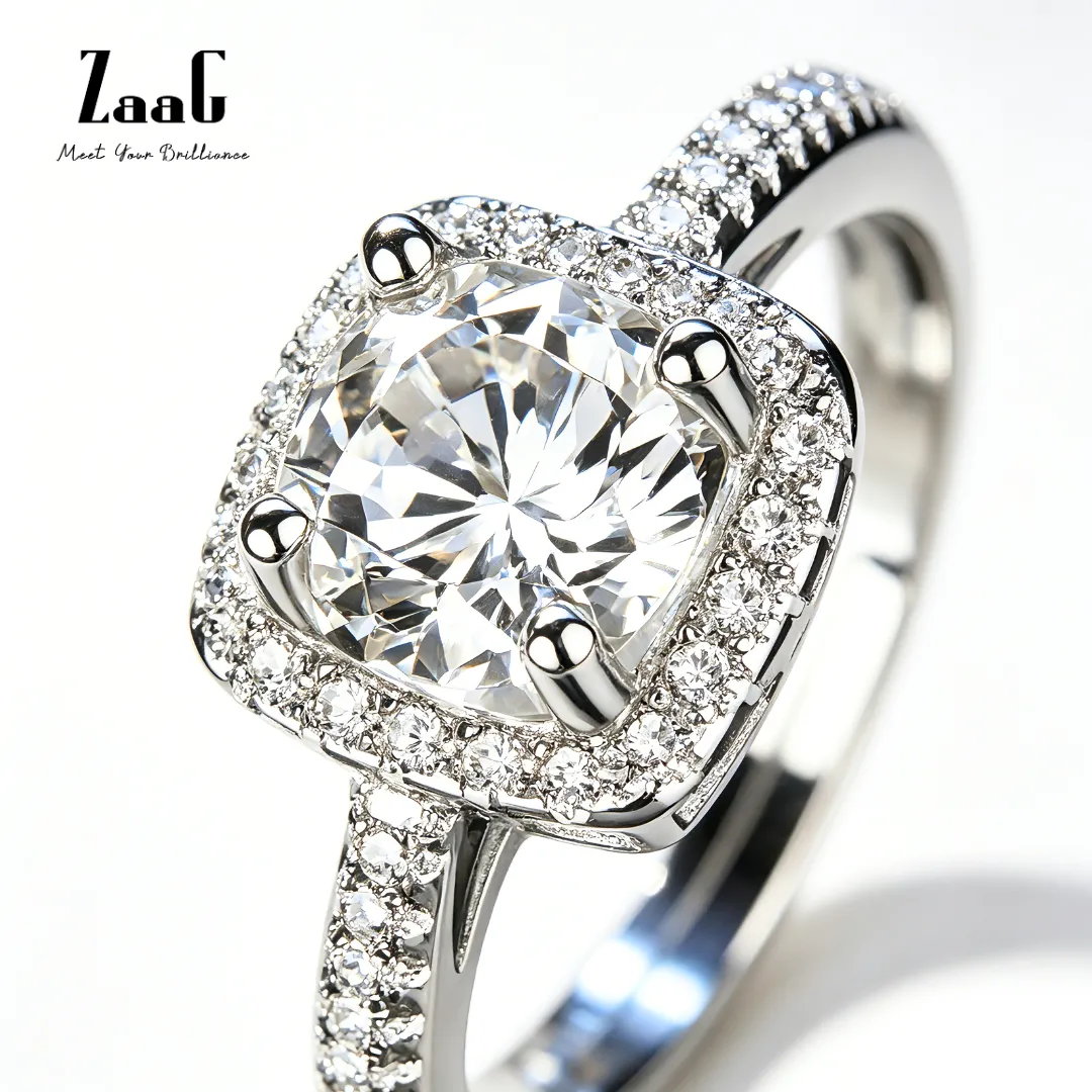 Luminous Halo Square Diamond Ring