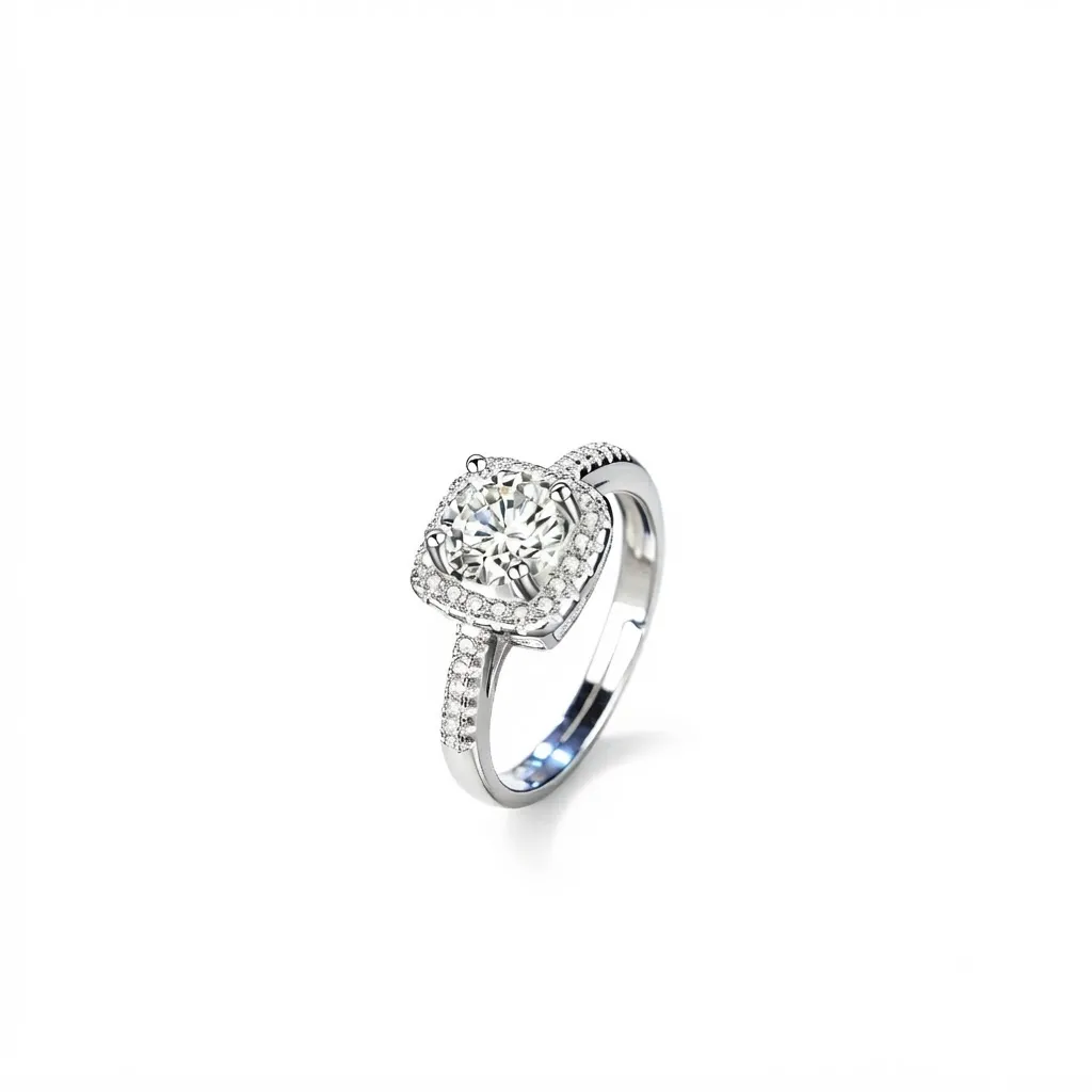Luminous Halo Square Diamond Ring