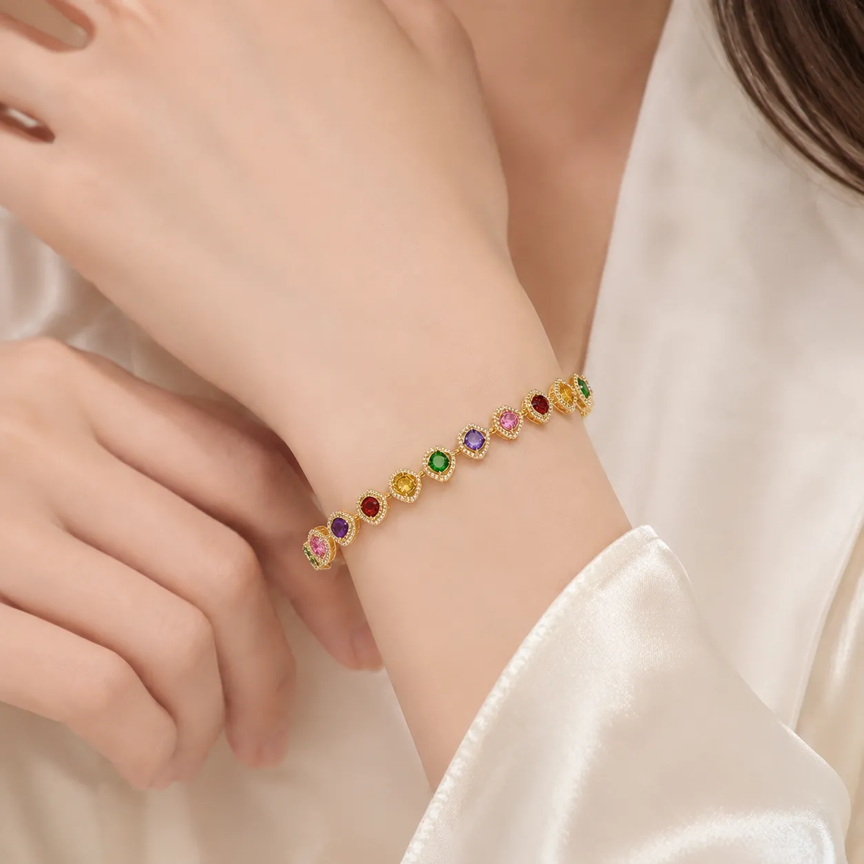 Starlit Gem Cascade Bracelet