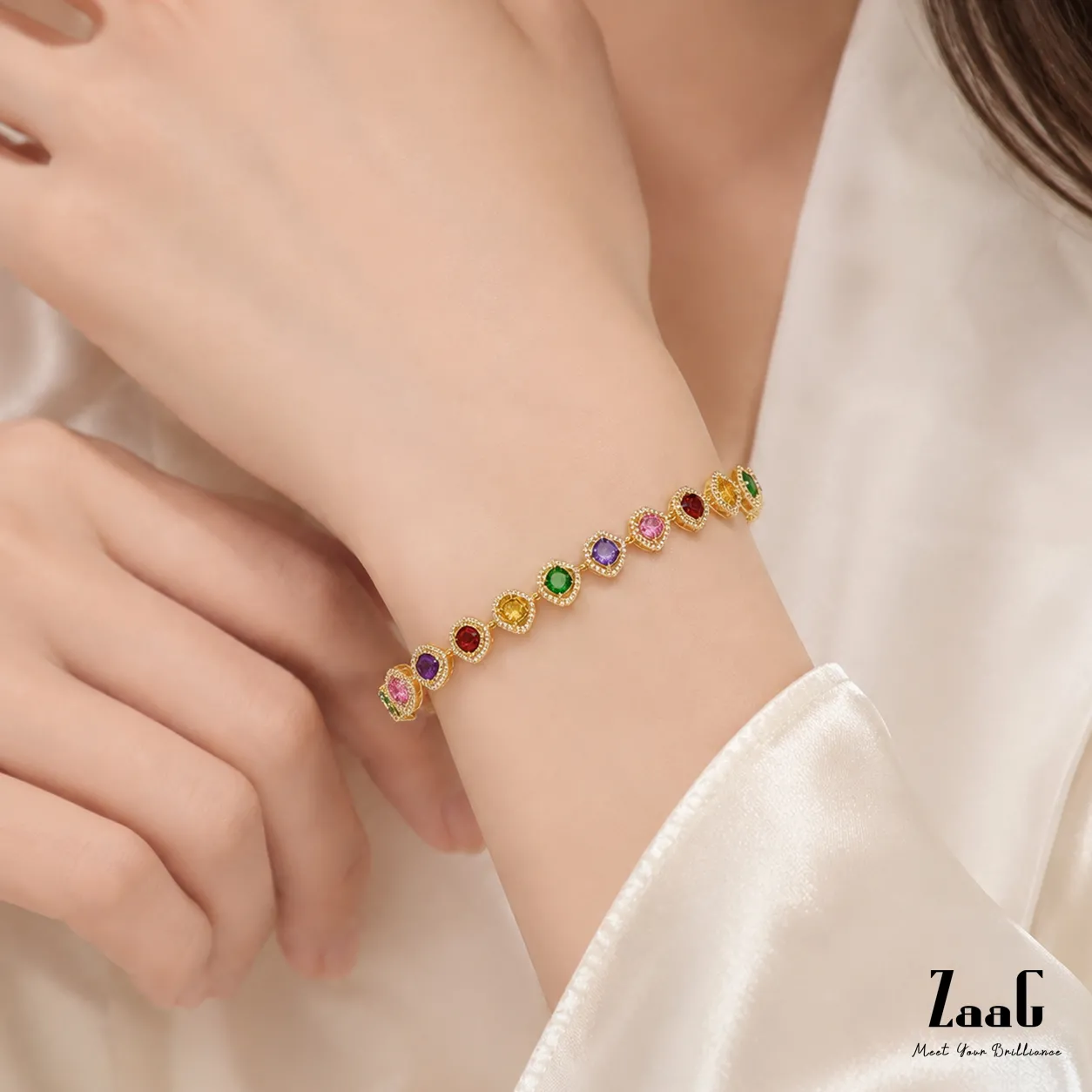 Starlit Gem Cascade Bracelet