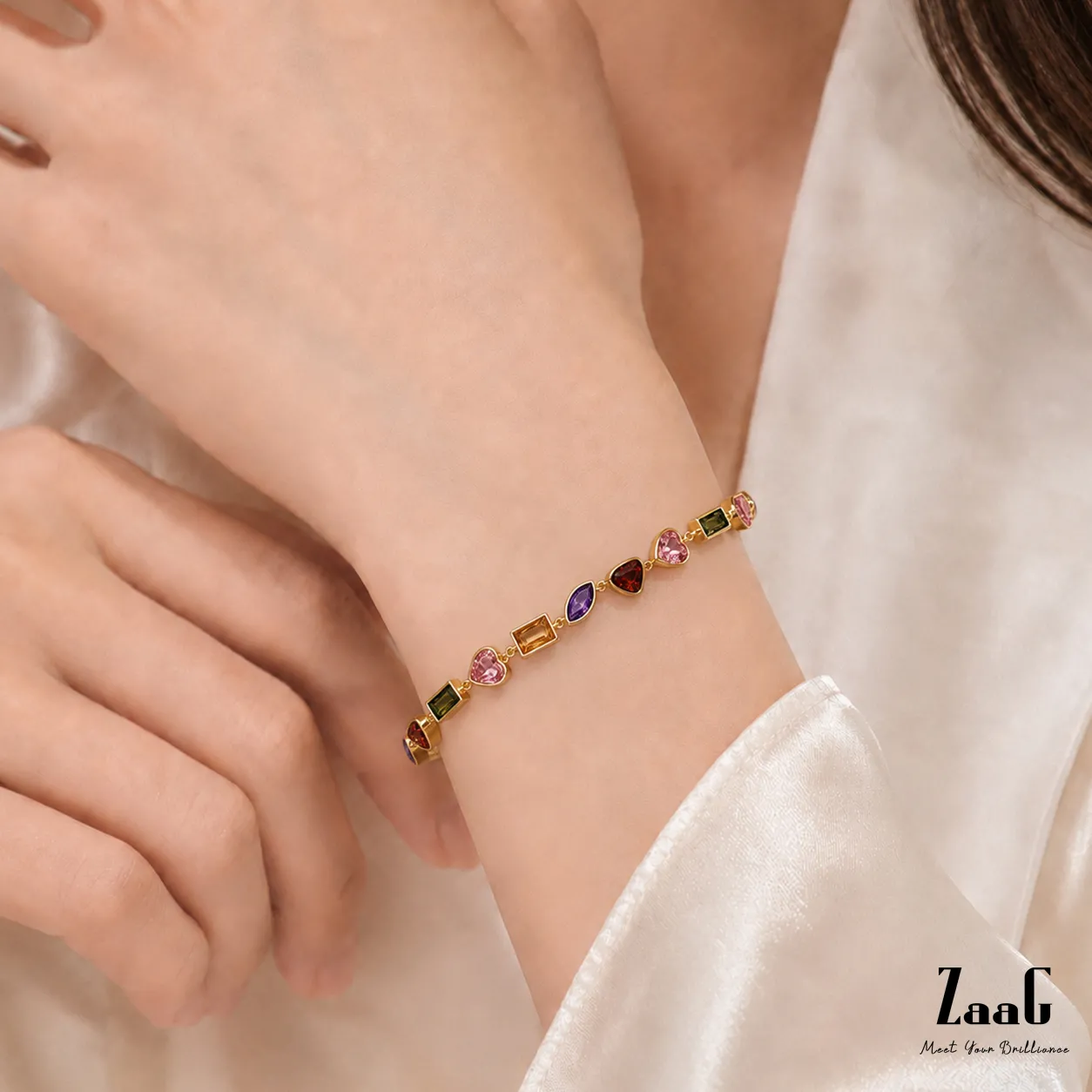 Golden Starlight Mosaic Bracelet