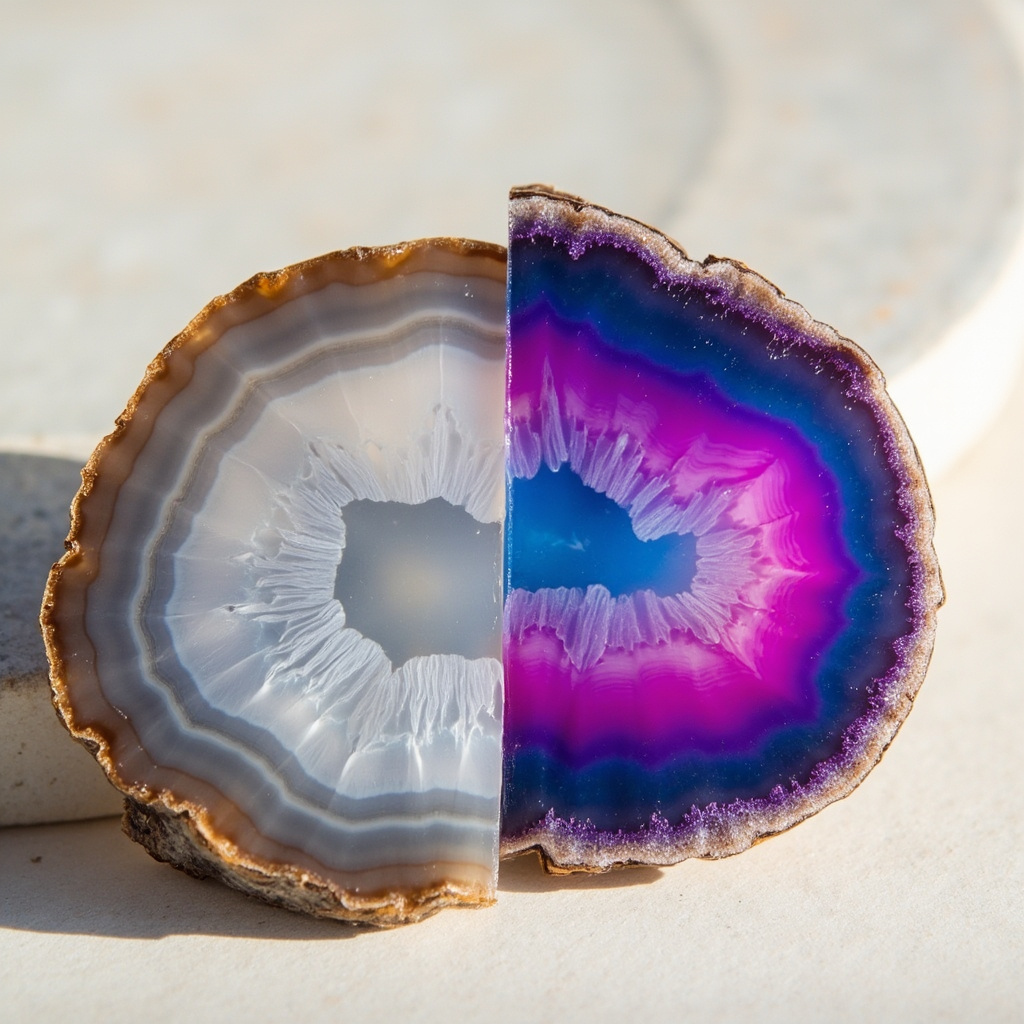 What is the difference between dyed and natural agate
