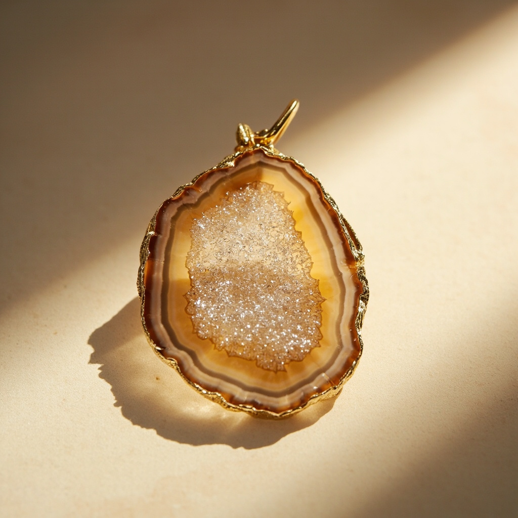 What is a druzy agate pendant and is it fragile