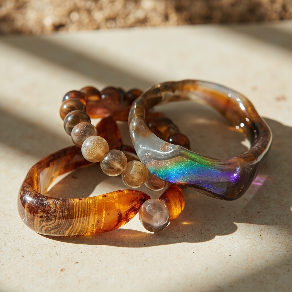 Which agate bracelet has the most iridescent flash