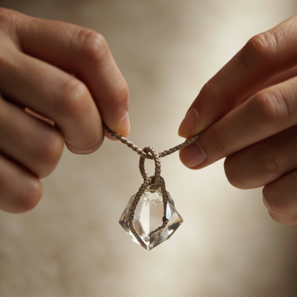 How to tie a sliding knot for a crystal pendant necklace