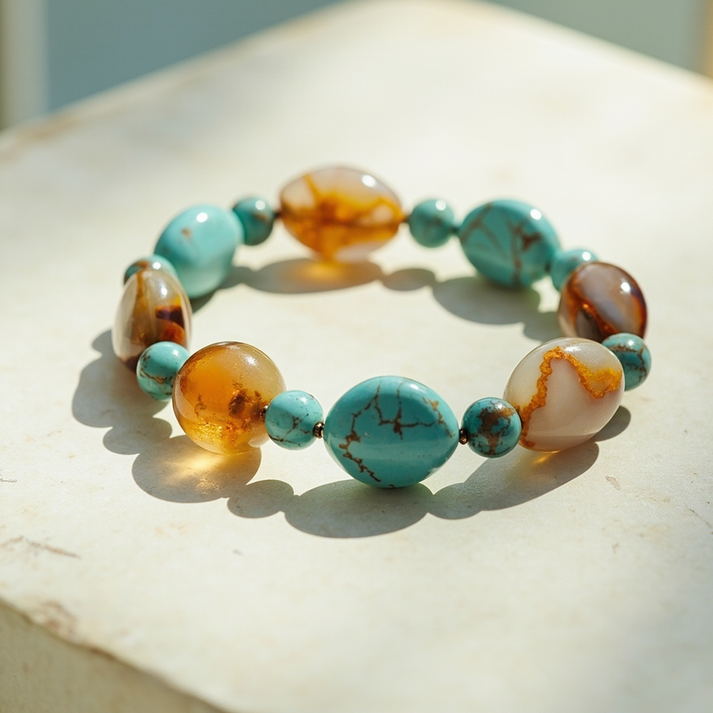 Where to buy a genuine turquoise and agate combo bracelet