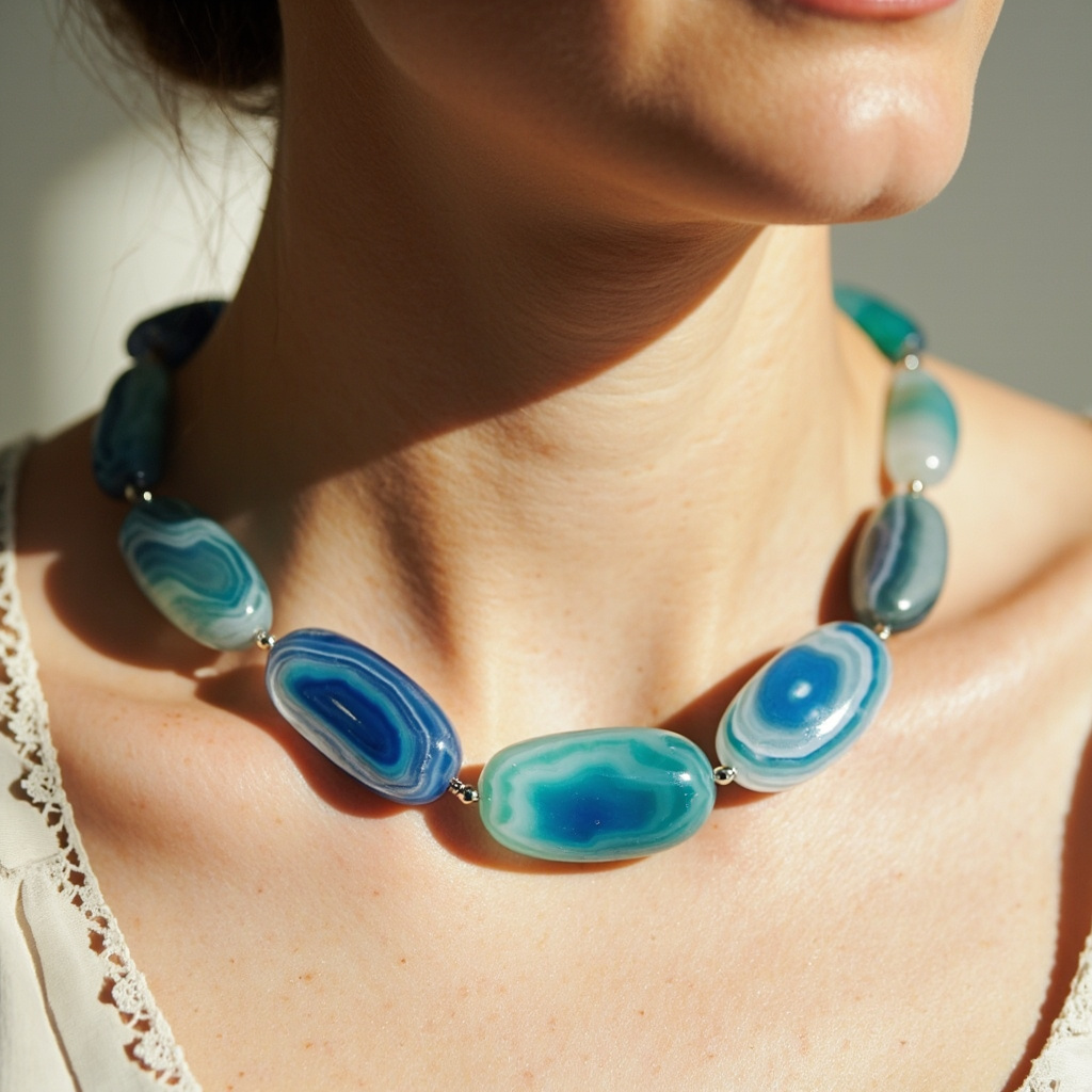 Can a blue agate necklace help with thyroid health