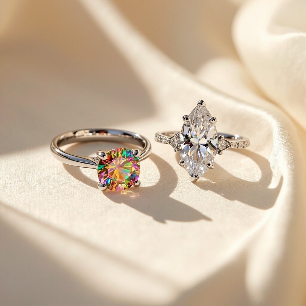 Which is better for a wedding ring moissanite or cubic zirconia