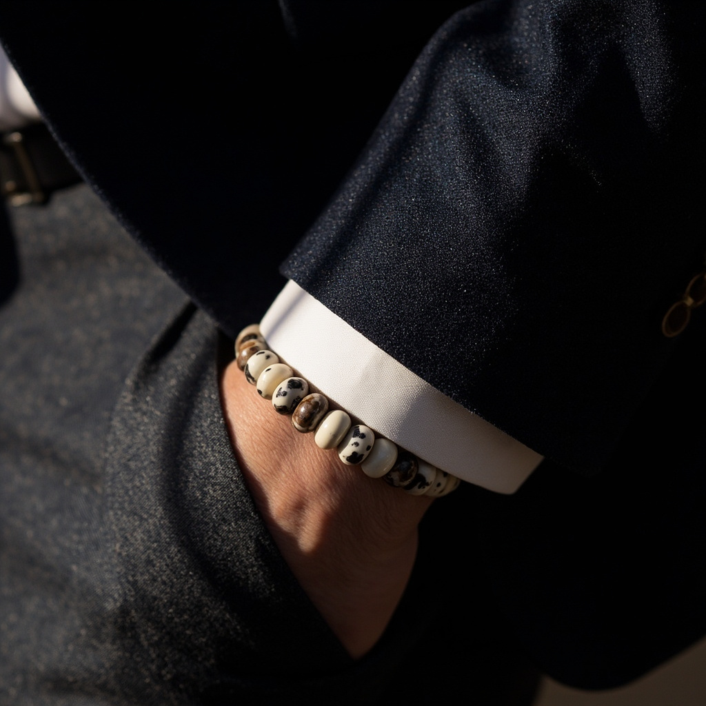Can a dalmatian stone bracelet be worn with suits