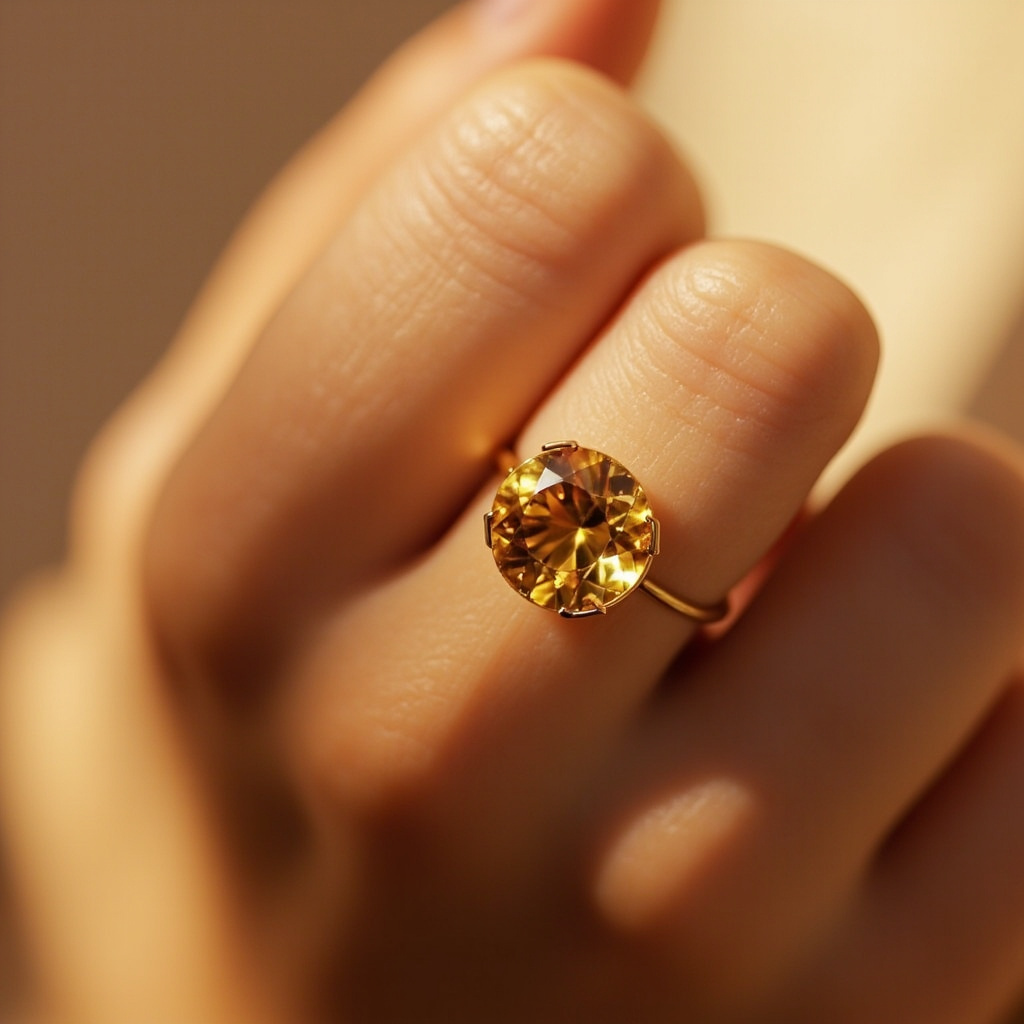 Can a citrine ring be worn on the right hand for luck