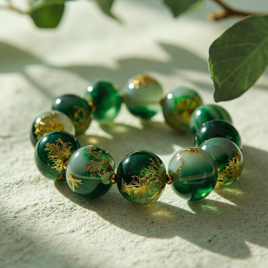 Where to find a real moss agate bracelet with gold foil